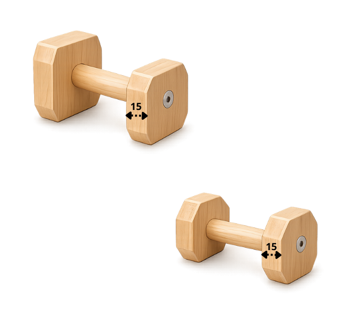 Haltères bois obéissance 15 mm sur-mesure