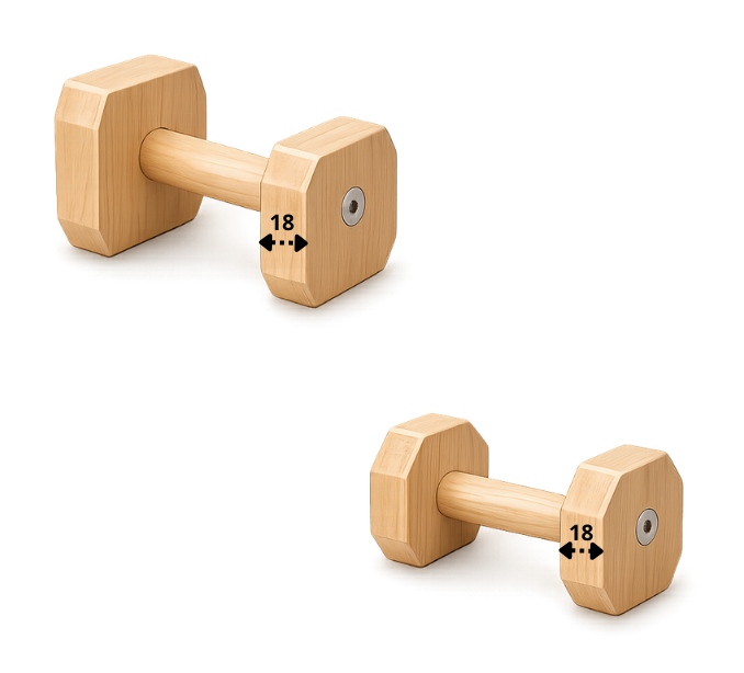 Haltères bois obéissance 18 mm sur-mesure