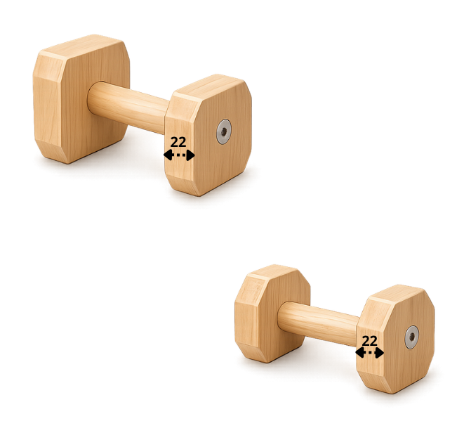 Haltères bois obéissance 22 mm sur-mesure